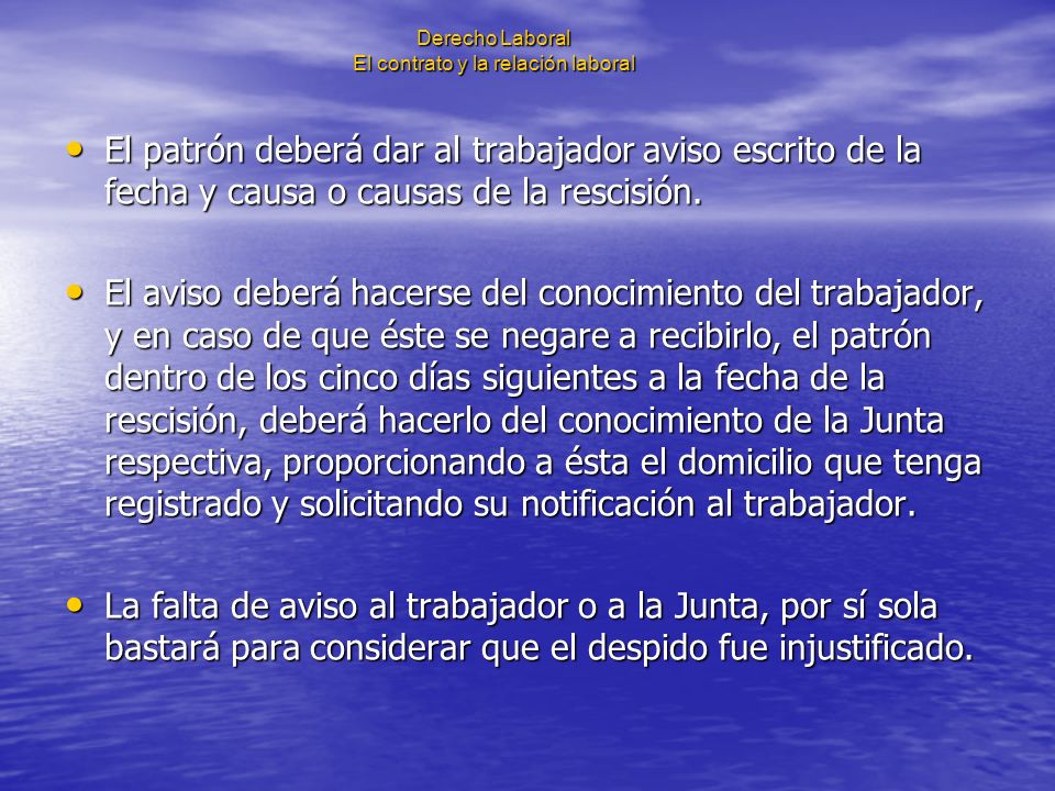 Derecho Laboral El contrato y la relación laboral
