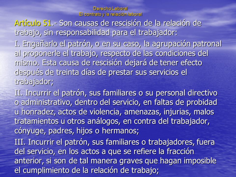 Derecho Laboral El contrato y la relación laboral