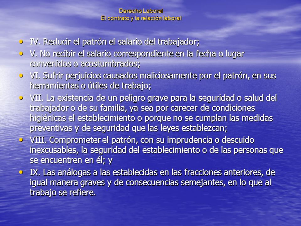 Derecho Laboral El contrato y la relación laboral