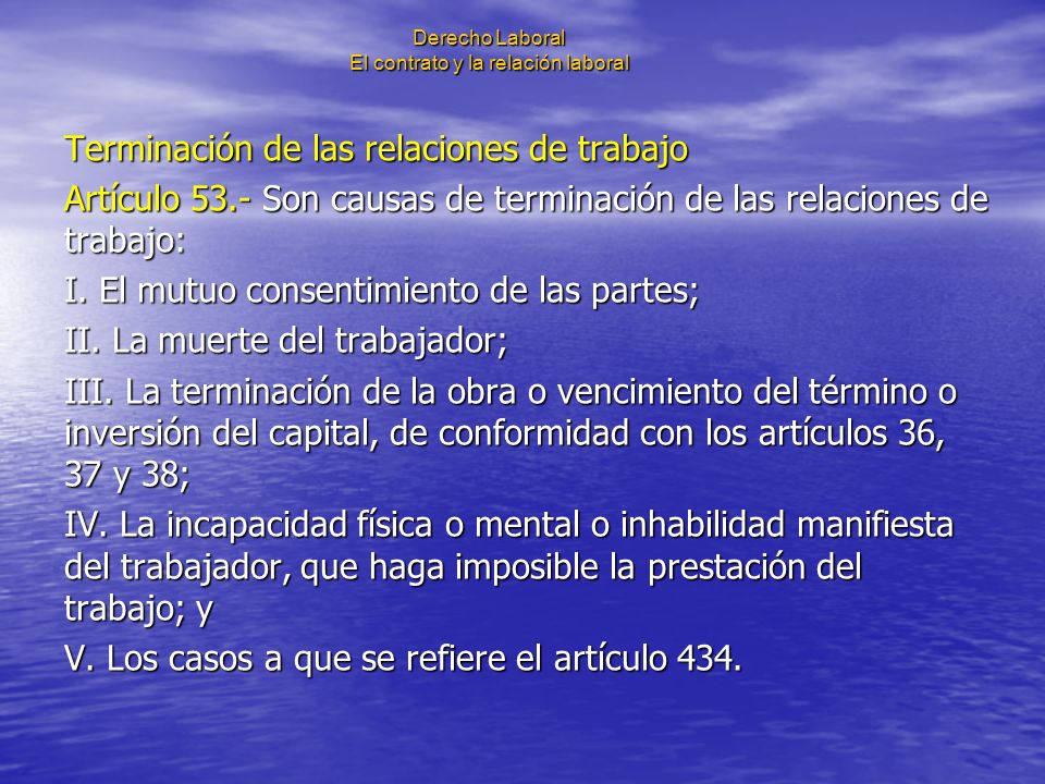 Derecho Laboral El contrato y la relación laboral