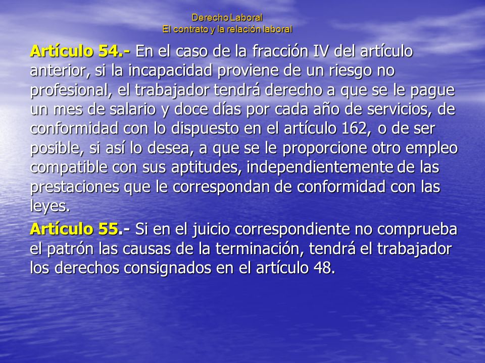 Derecho Laboral El contrato y la relación laboral