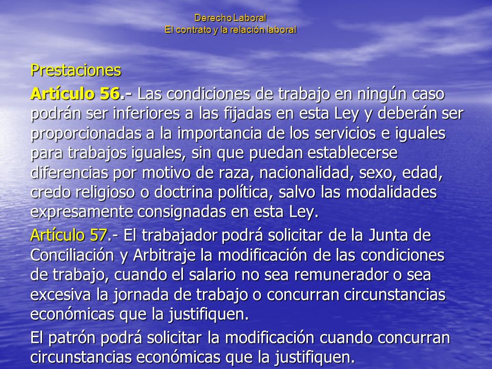 Derecho Laboral El contrato y la relación laboral