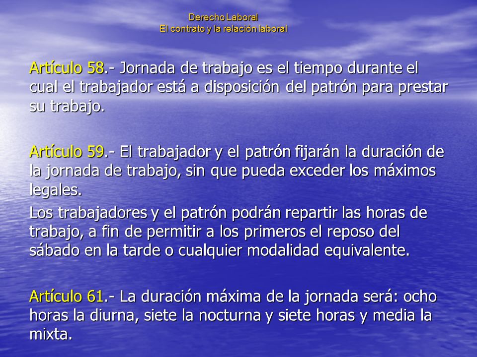 Derecho Laboral El contrato y la relación laboral
