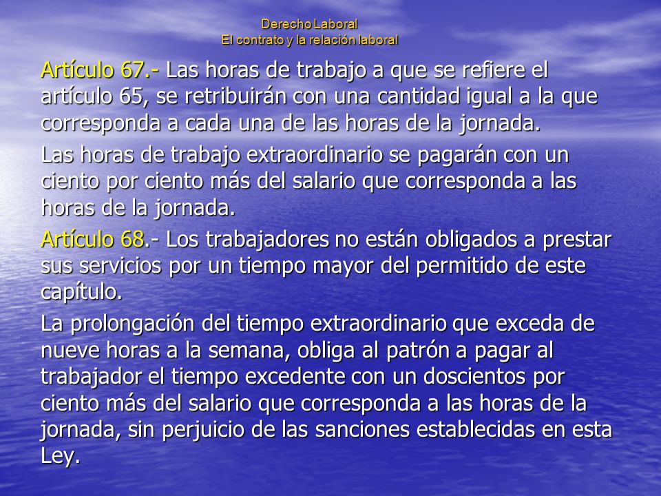 Derecho Laboral El contrato y la relación laboral