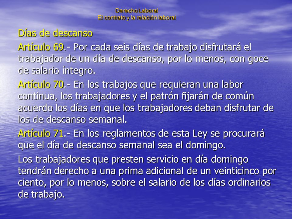 Derecho Laboral El contrato y la relación laboral