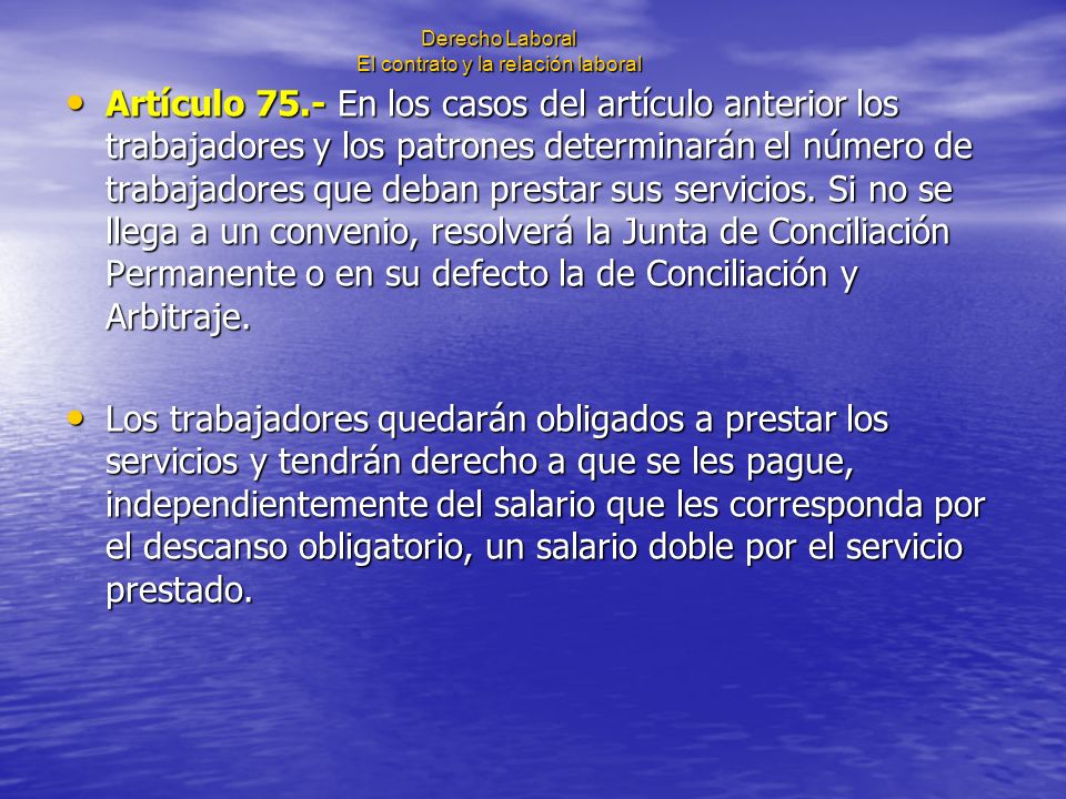 Derecho Laboral El contrato y la relación laboral