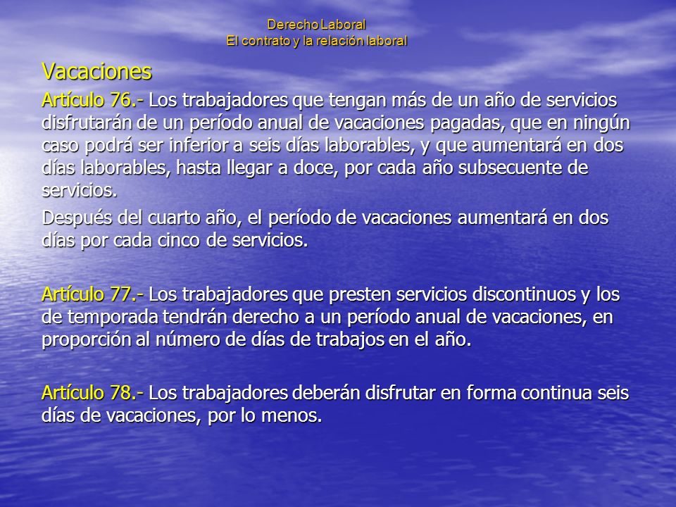 Derecho Laboral El contrato y la relación laboral