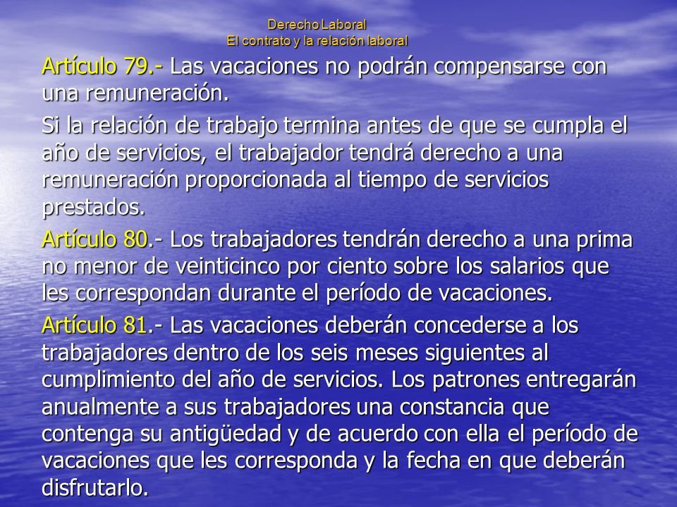 Derecho Laboral El contrato y la relación laboral