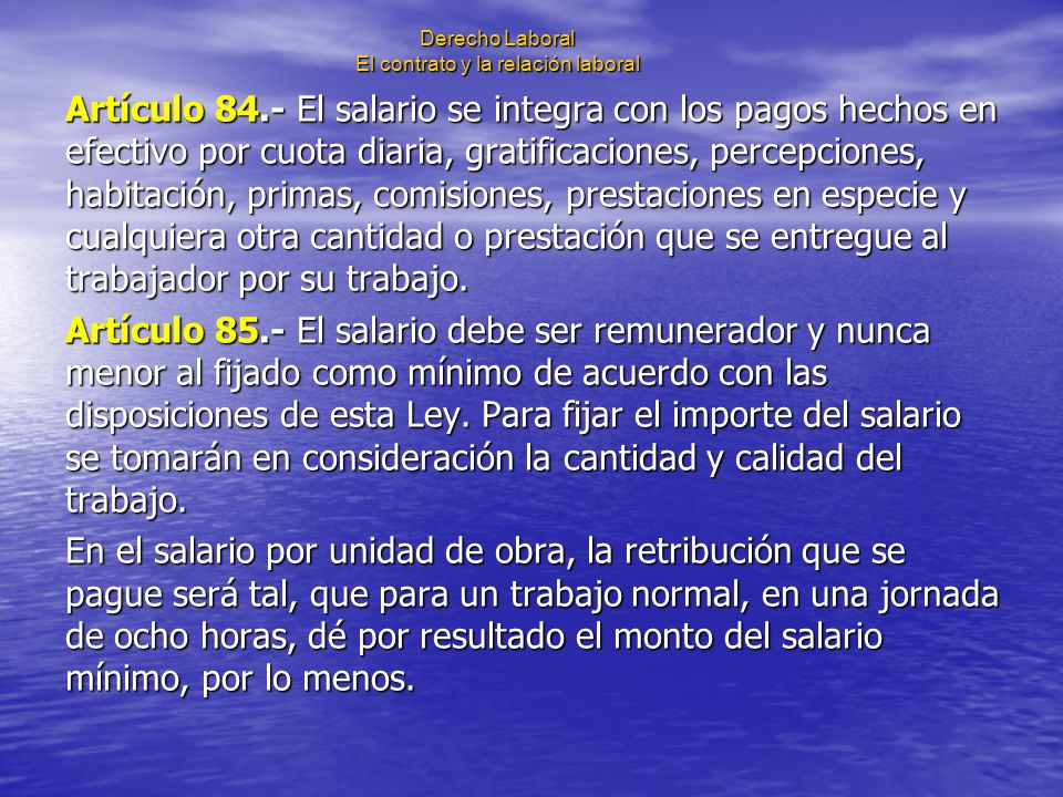 Derecho Laboral El contrato y la relación laboral