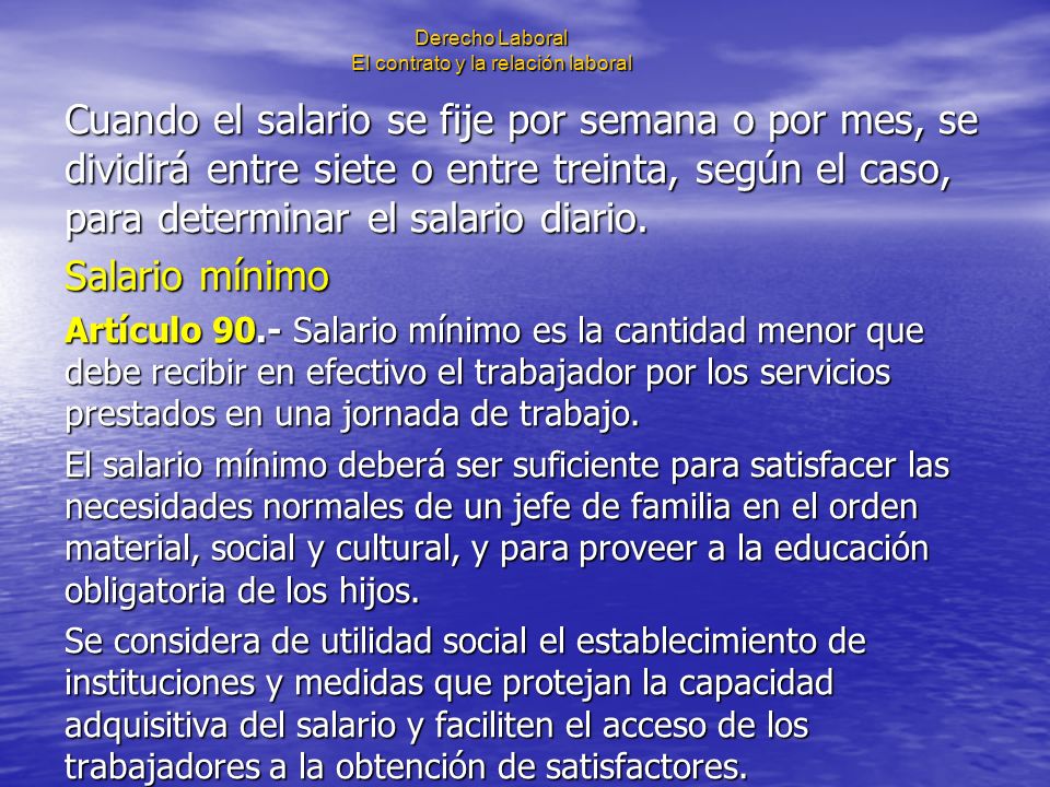 Derecho Laboral El contrato y la relación laboral