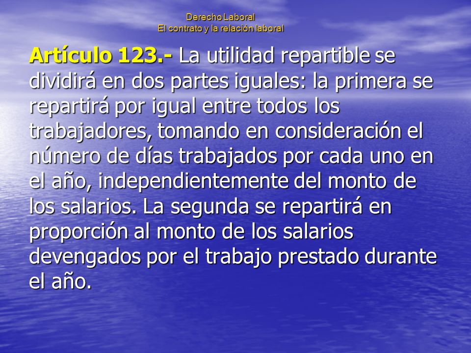 Derecho Laboral El contrato y la relación laboral
