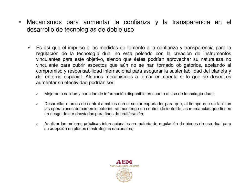 Mecanismos para aumentar la confianza y la transparencia en el desarrollo de tecnologías de doble uso