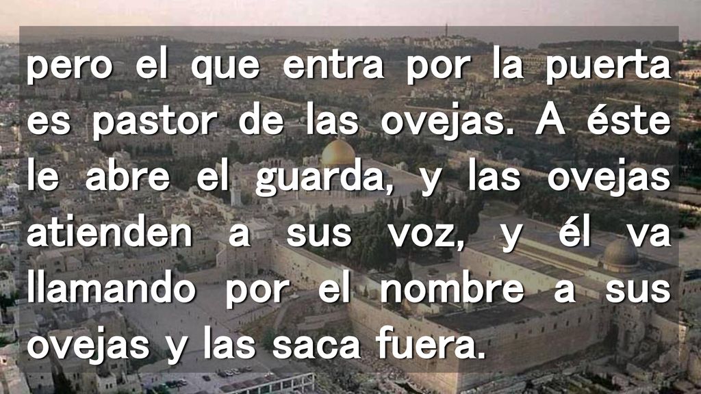 pero el que entra por la puerta es pastor de las ovejas