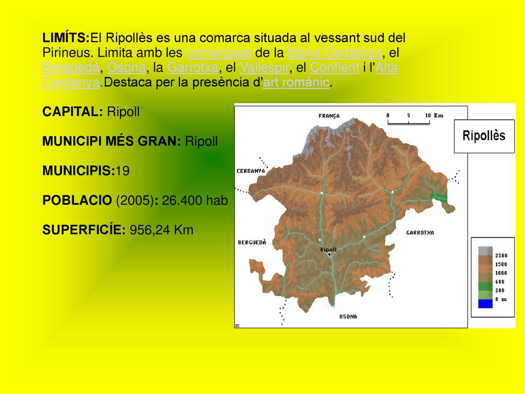 LIMÍTS:El Ripollès es una comarca situada al vessant sud del Pirineus