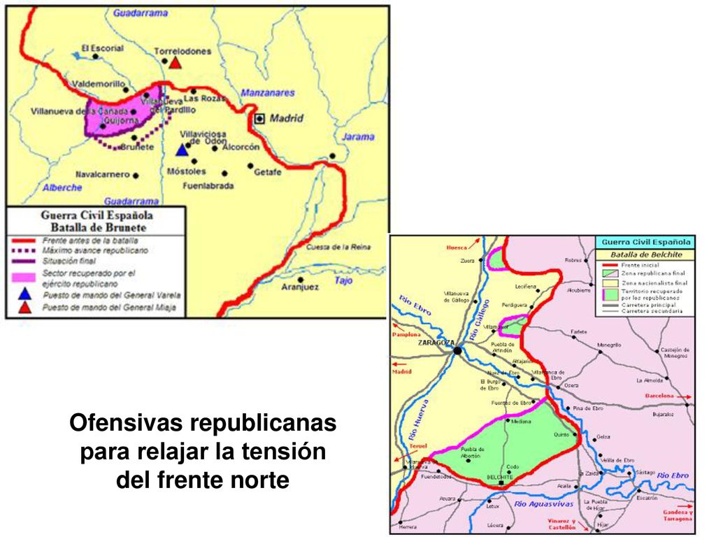 Ofensivas republicanas para relajar la tensión del frente norte
