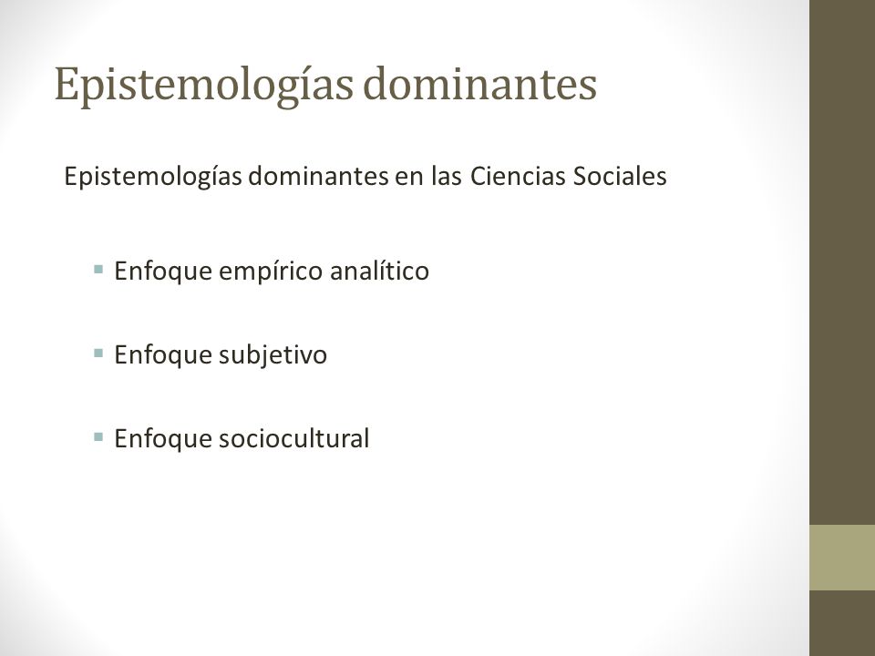 Epistemologías dominantes