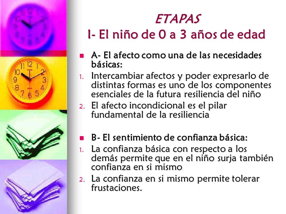ETAPAS I- El niño de 0 a 3 años de edad