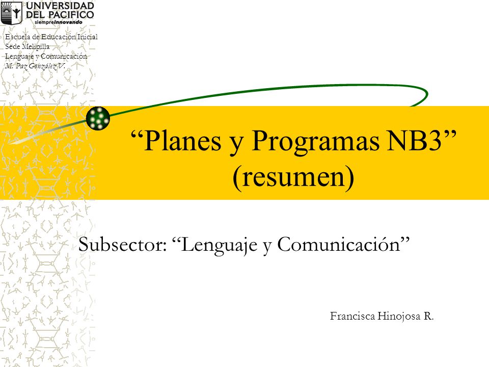 Planes y Programas NB3 (resumen)