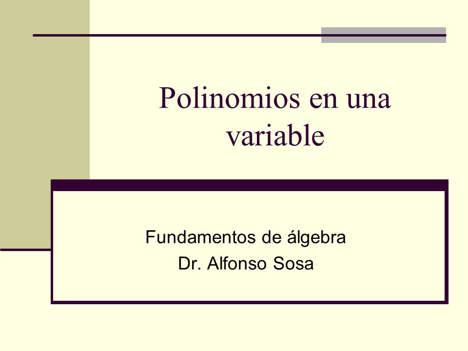 Polinomios en una variable