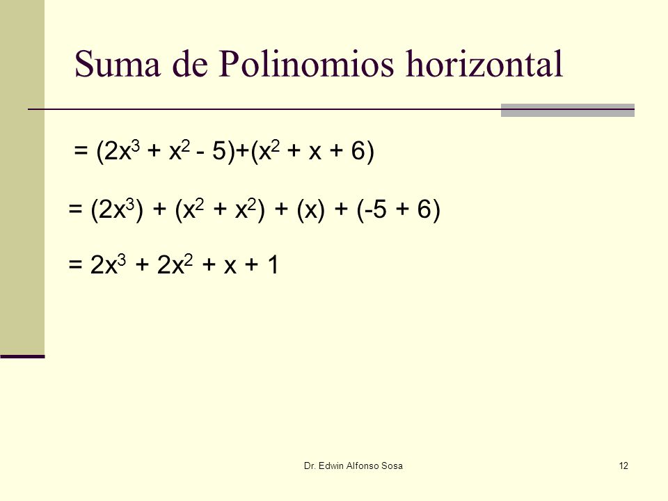 Suma de Polinomios horizontal