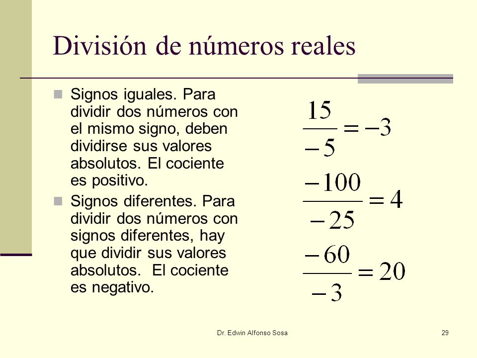 División de números reales