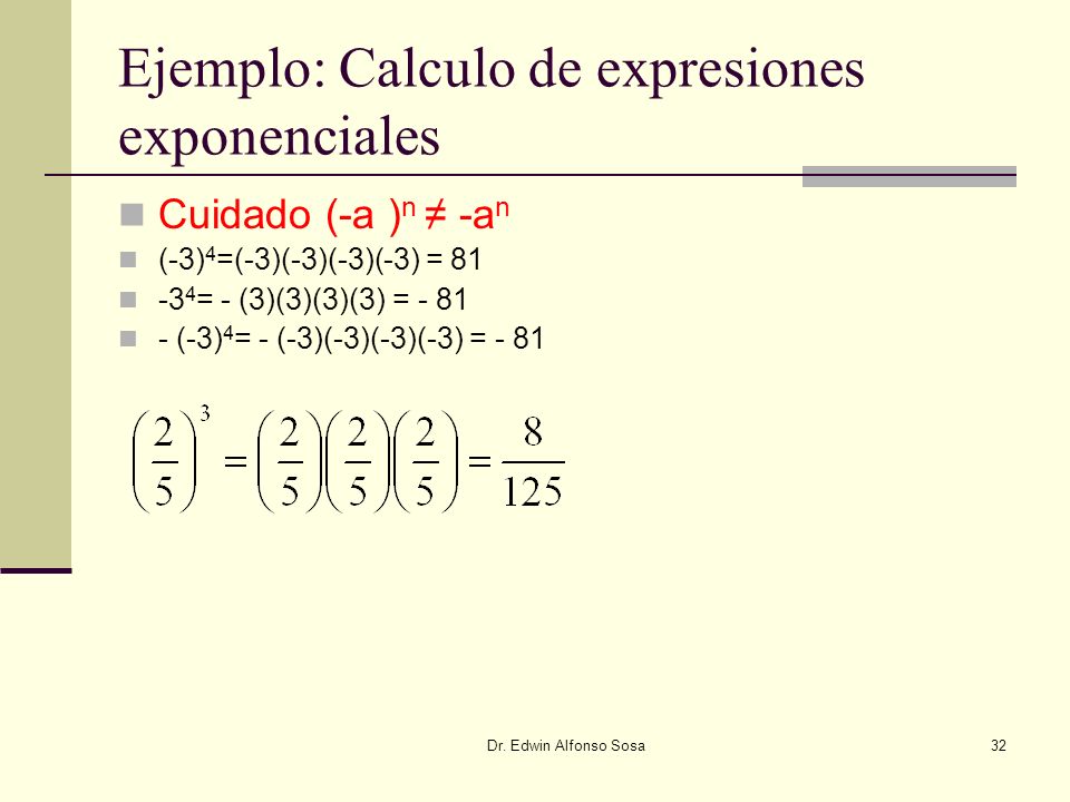 Ejemplo: Calculo de expresiones exponenciales