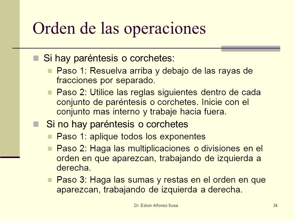 Orden de las operaciones
