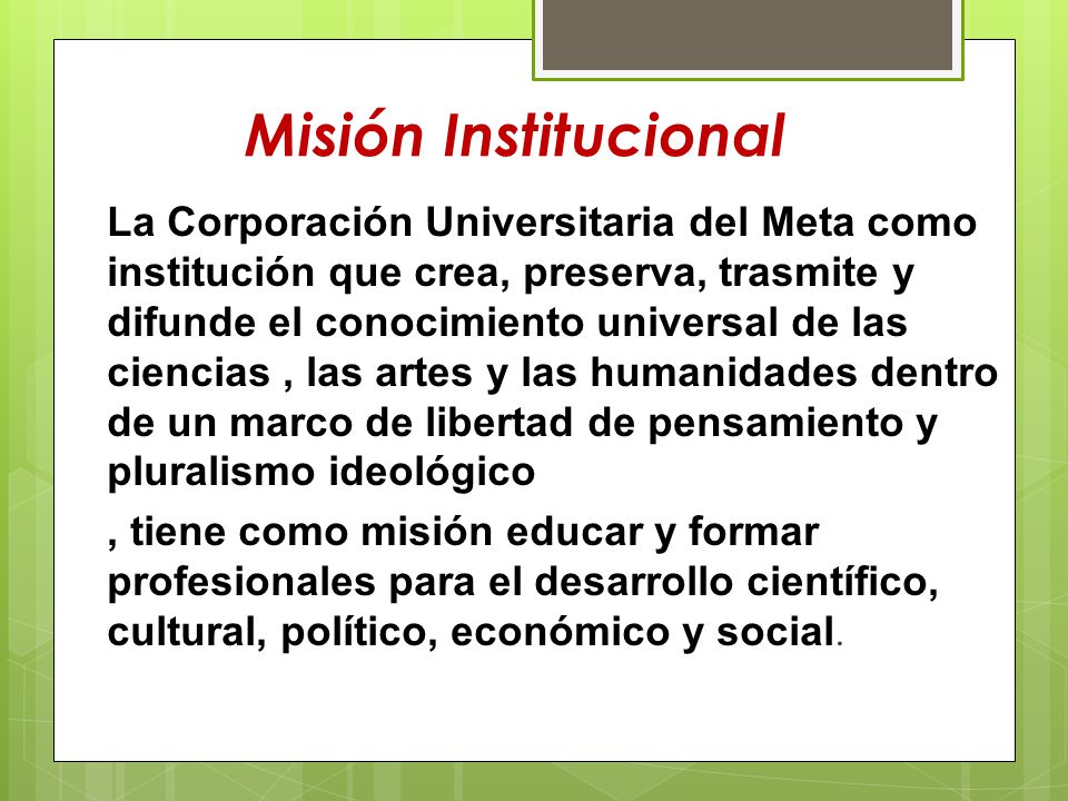 Misión Institucional