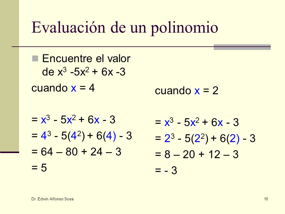 Evaluación de un polinomio