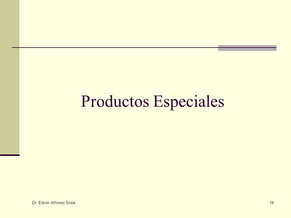 Productos Especiales Dr. Edwin Alfonso Sosa