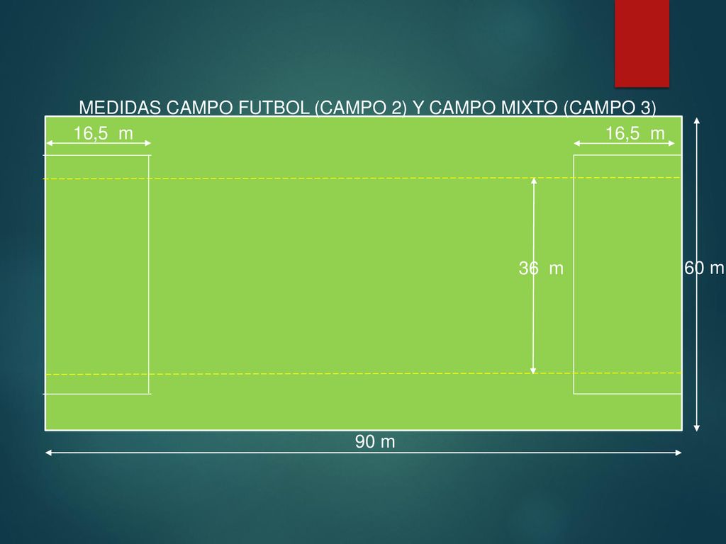 MEDIDAS CAMPO FUTBOL (CAMPO 2) Y CAMPO MIXTO (CAMPO 3)