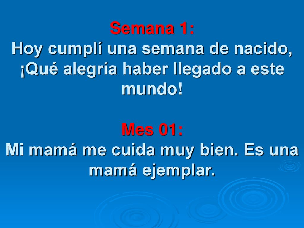 Semana 1: Hoy cumplí una semana de nacido, ¡Qué alegría haber llegado a este mundo.