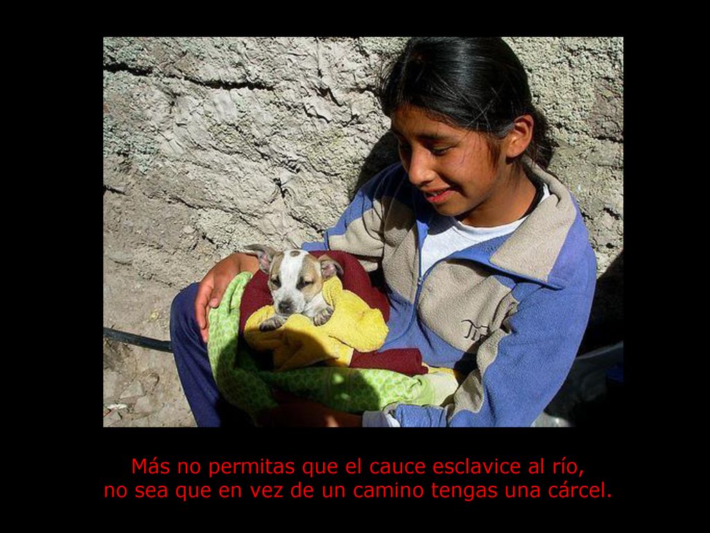 Más no permitas que el cauce esclavice al río, no sea que en vez de un camino tengas una cárcel.