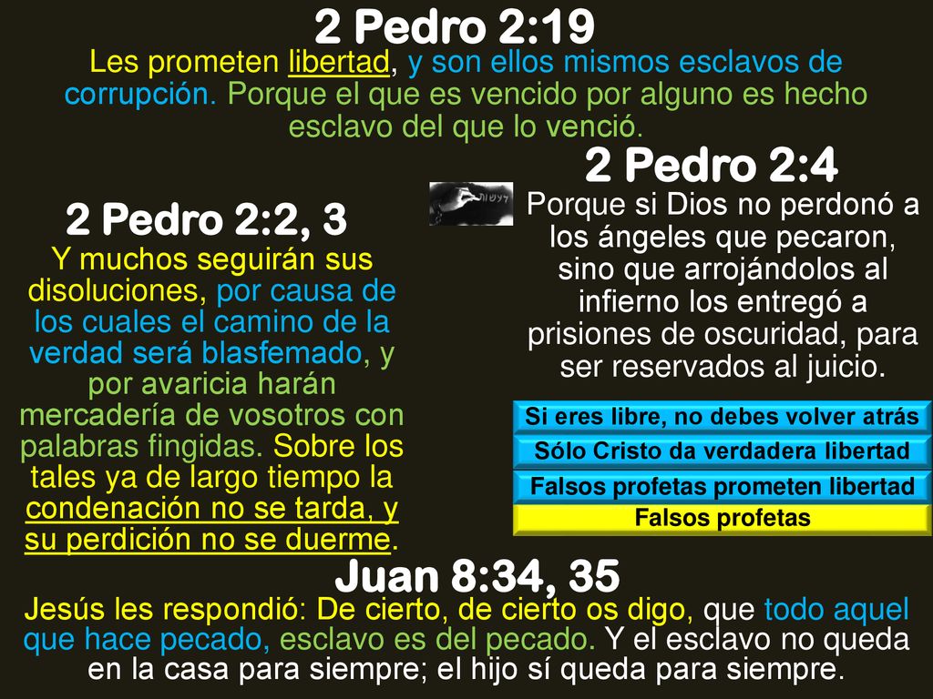 2 Pedro 2:19 2 Pedro 2:4 Juan 8:34, 35 2 Pedro 2:2, 3