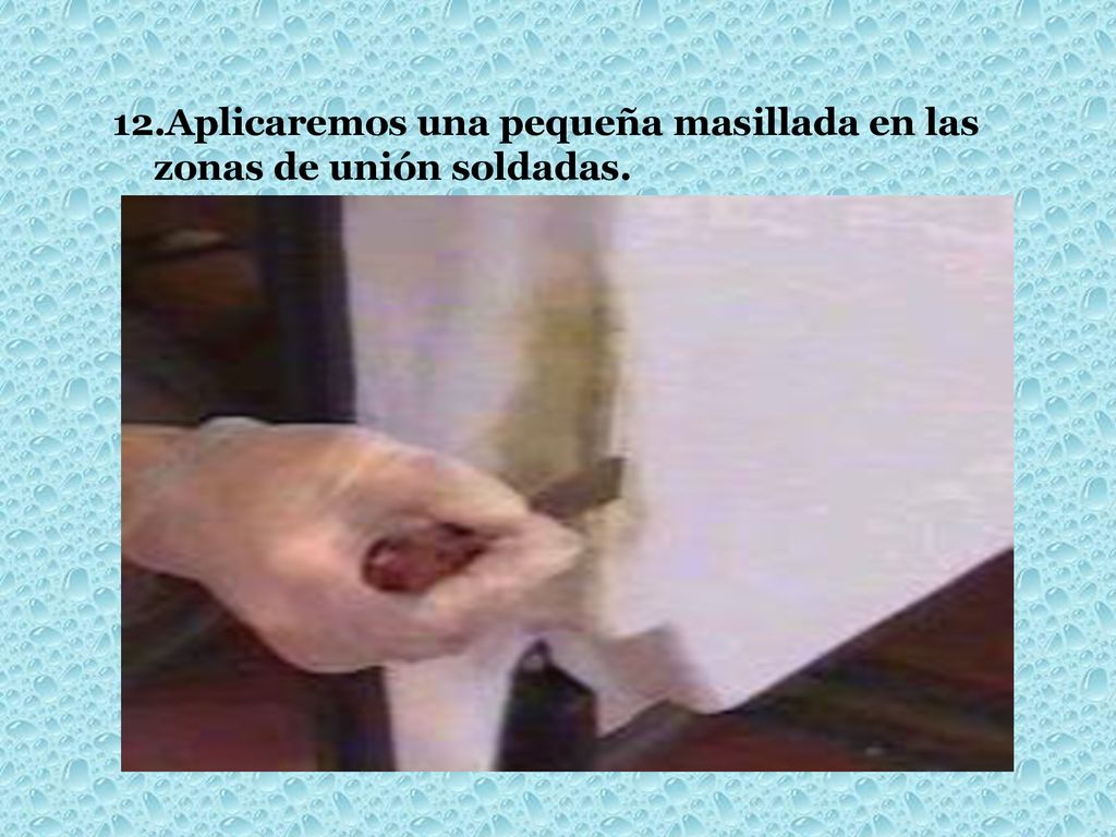Aplicaremos una pequeña masillada en las zonas de unión soldadas.