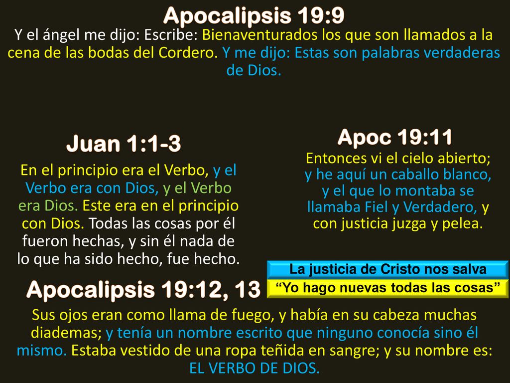 La justicia de Cristo nos salva Yo hago nuevas todas las cosas