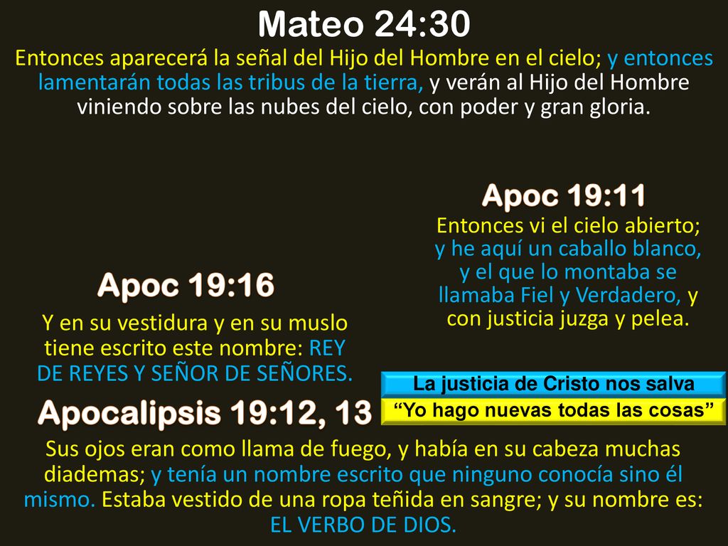 La justicia de Cristo nos salva Yo hago nuevas todas las cosas