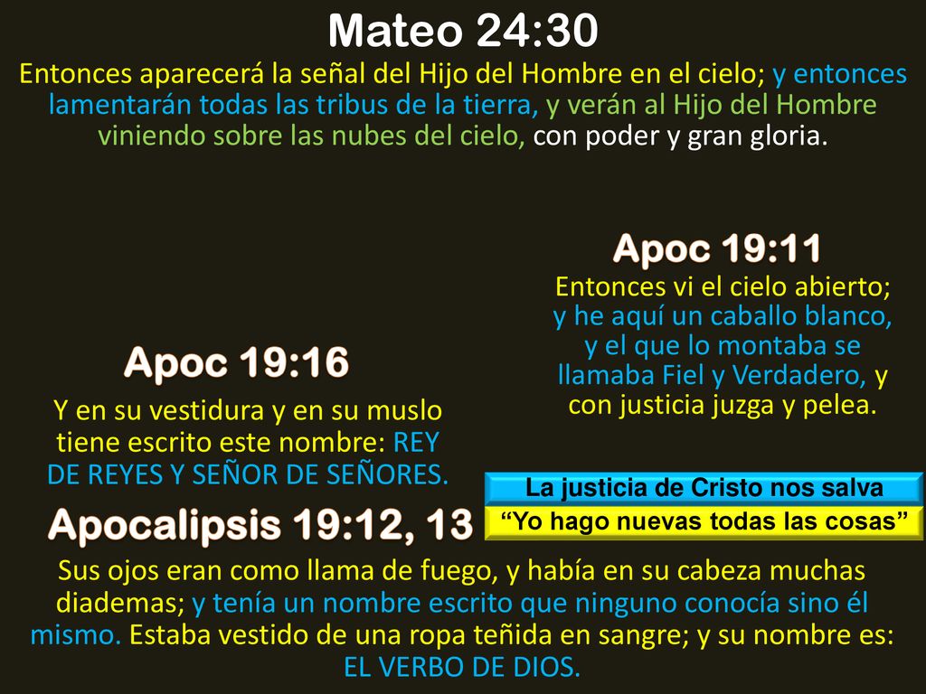 La justicia de Cristo nos salva Yo hago nuevas todas las cosas