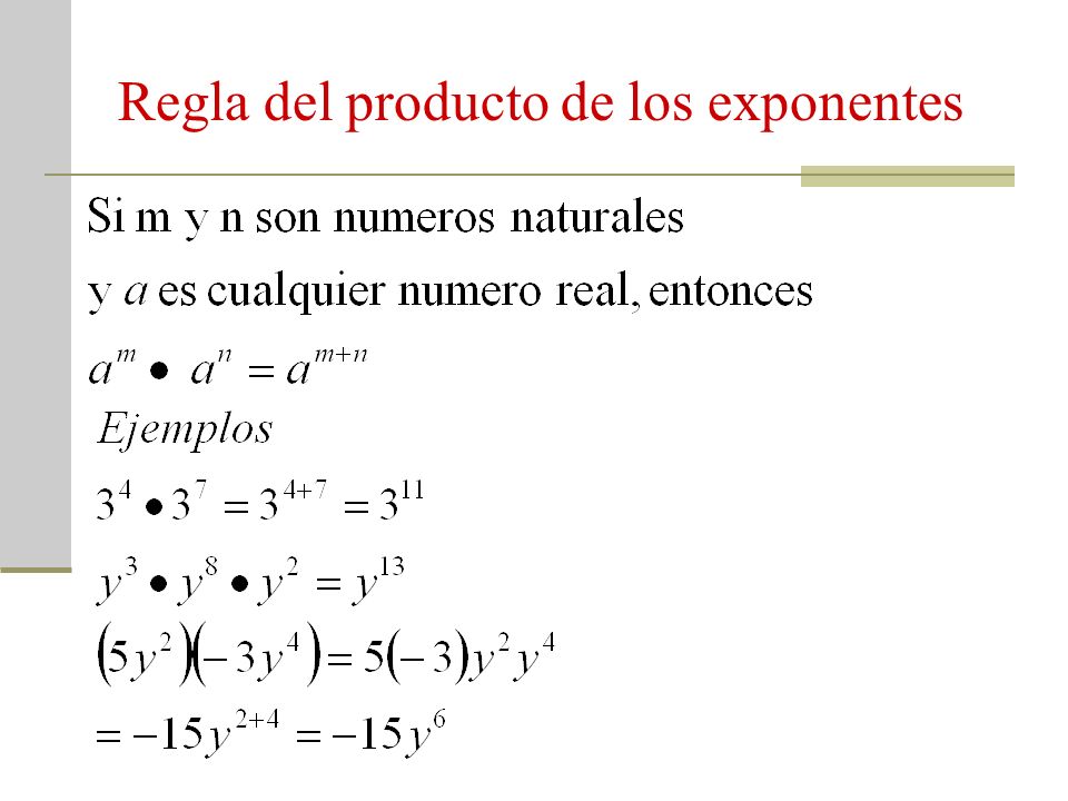 Regla del producto de los exponentes