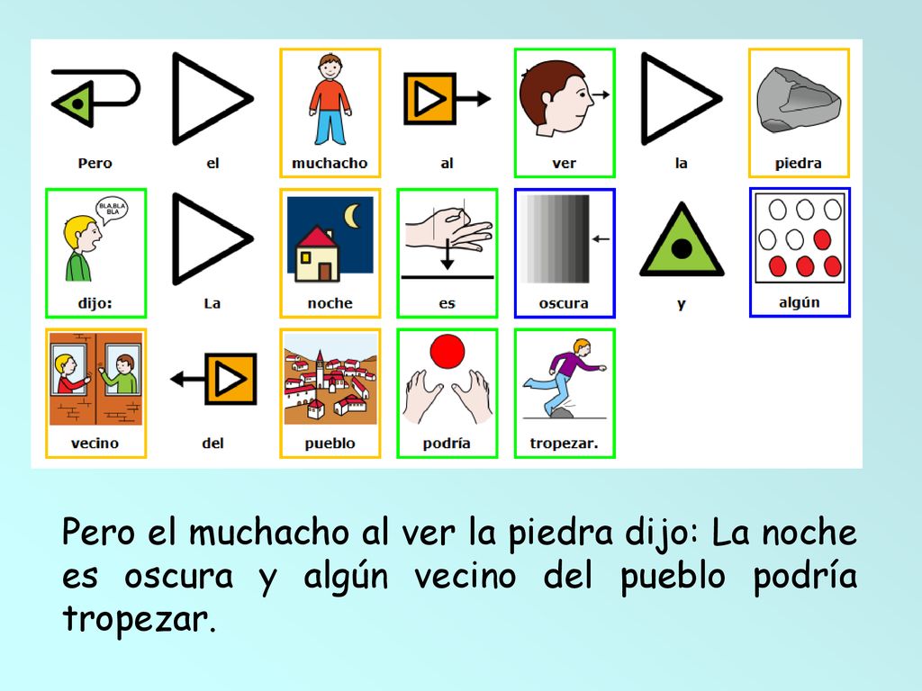 Pero el muchacho al ver la piedra dijo: La noche es oscura y algún vecino del pueblo podría tropezar.