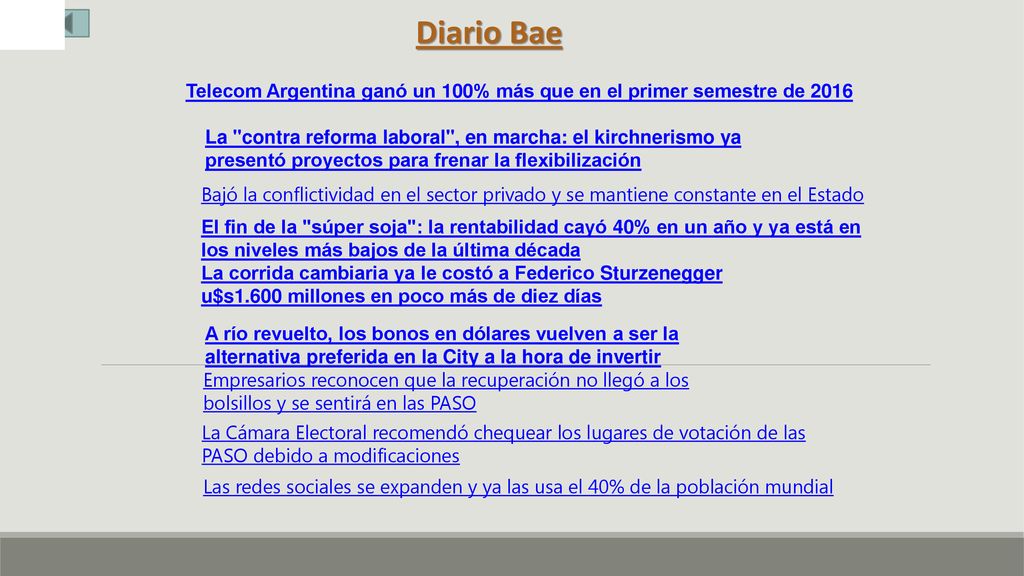 ACTUALIDAD Diario Bae. Telecom Argentina ganó un 100% más que en el primer semestre de