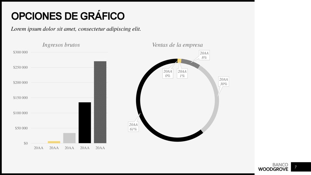 Opciones de gráfico Lorem ipsum dolor sit amet, consectetur adipiscing elit.