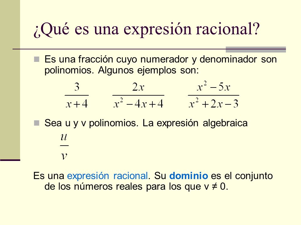 ¿Qué es una expresión racional