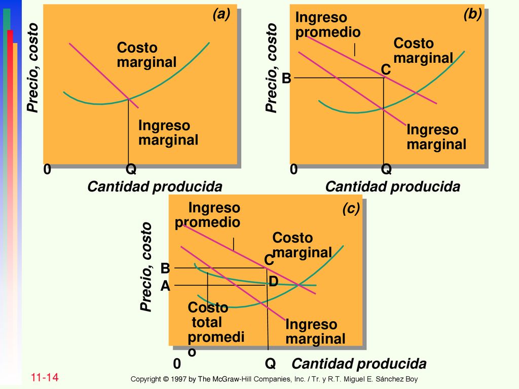 (a) (b) Ingreso promedio Costo marginal Costo marginal Precio, costo