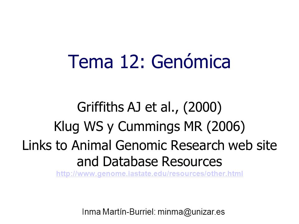 Links to Animal Genomic Research web site and Database Resources