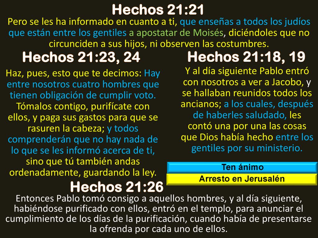 Hechos 21:21 Hechos 21:23, 24 Hechos 21:18, 19 Hechos 21:26