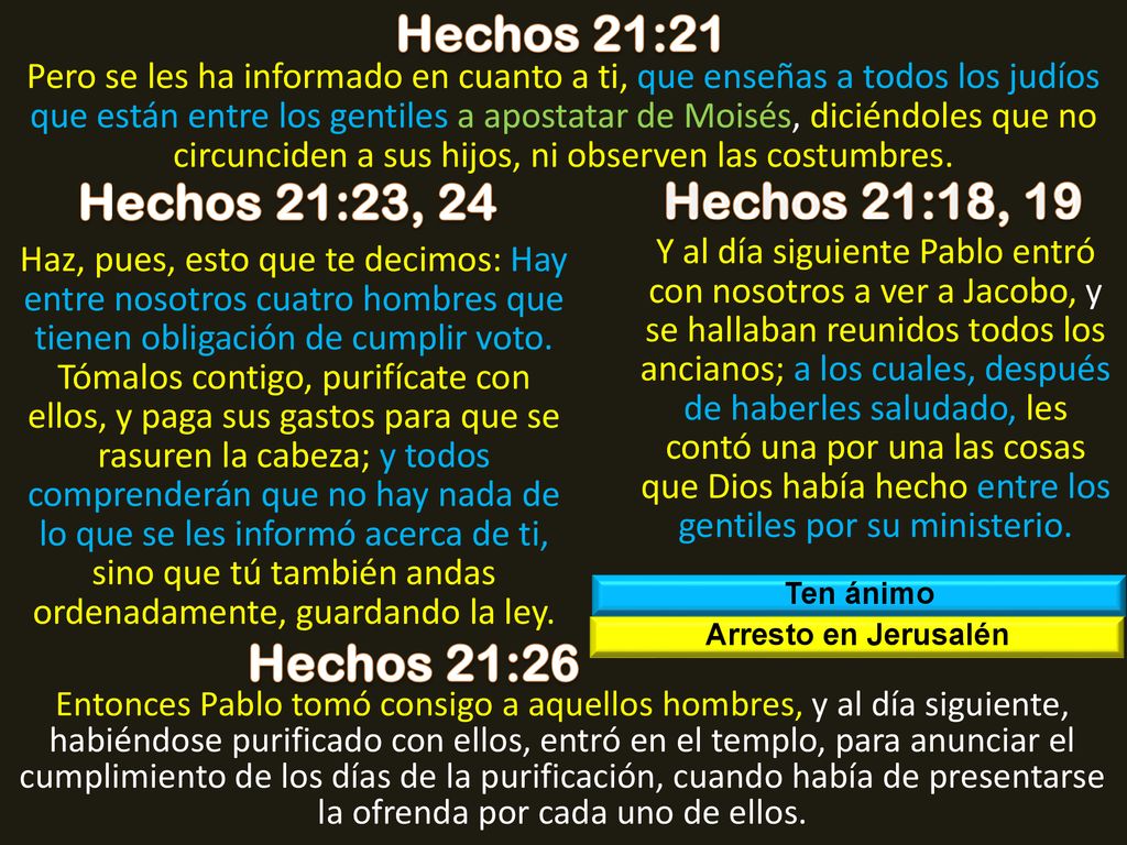 Hechos 21:21 Hechos 21:23, 24 Hechos 21:18, 19 Hechos 21:26