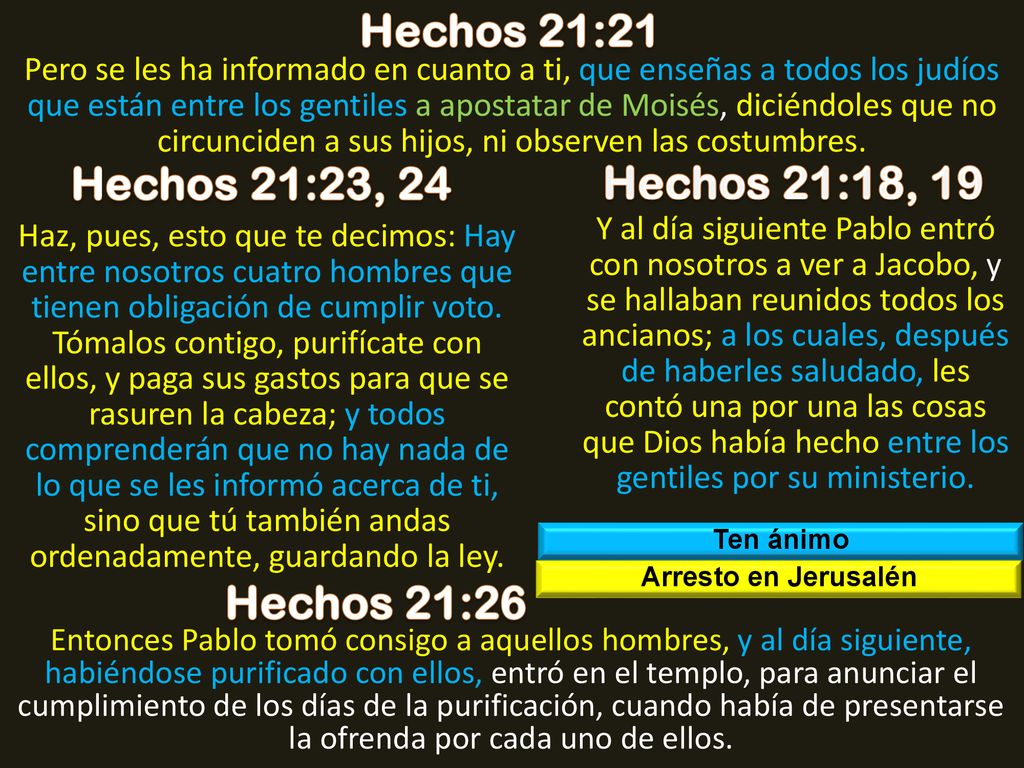 Hechos 21:21 Hechos 21:23, 24 Hechos 21:18, 19 Hechos 21:26
