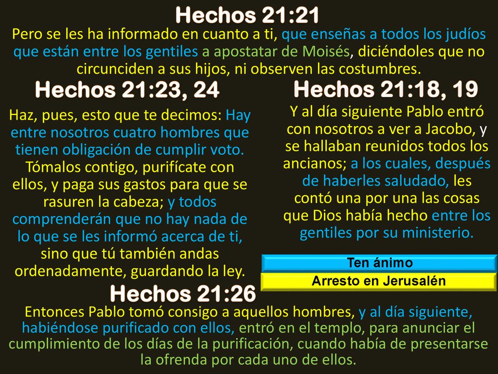 Hechos 21:21 Hechos 21:23, 24 Hechos 21:18, 19 Hechos 21:26