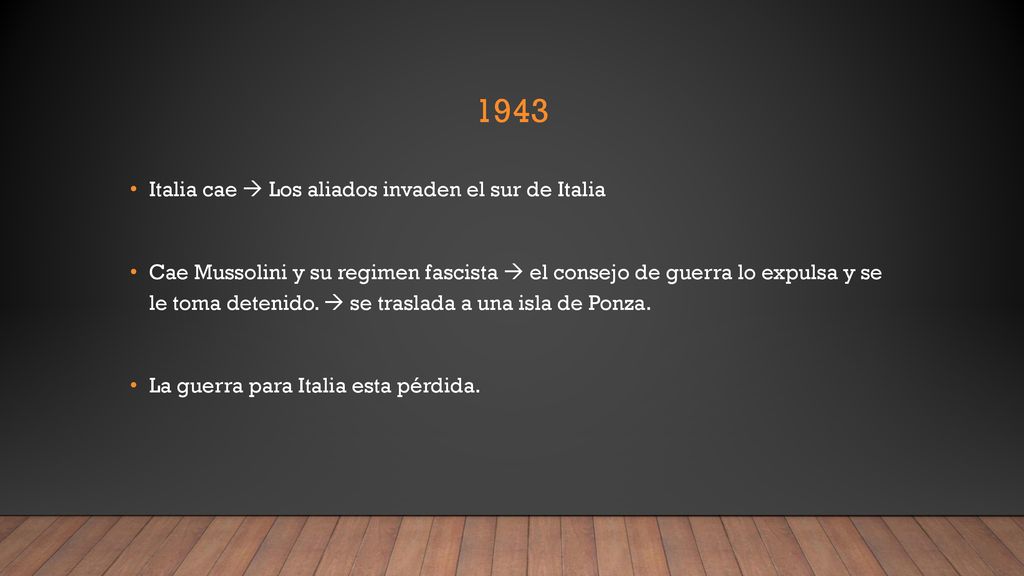 1943 Italia cae  Los aliados invaden el sur de Italia